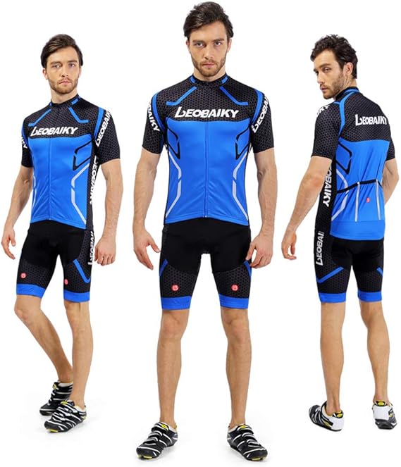 Conjunto Ciclismo LEOBAIKY Camisa + Bermuda Gel - 3 Cores Disponíveis