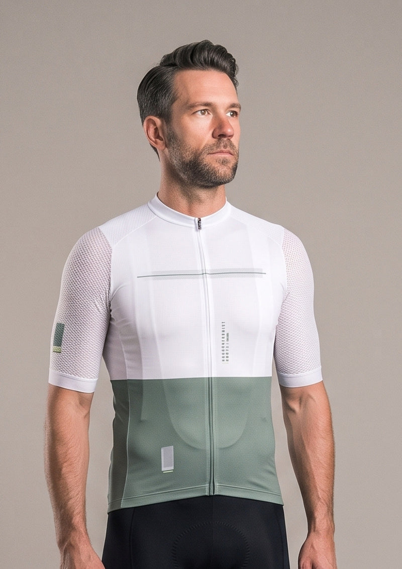 Camisa de Ciclismo CPM Aero Race — Branco Verde