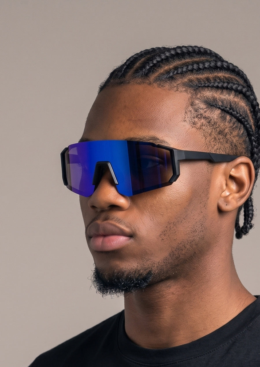 Óculos de Ciclismo UV400 Anti-Luz — Preto Azul | Ciclismo Pelo Mundo