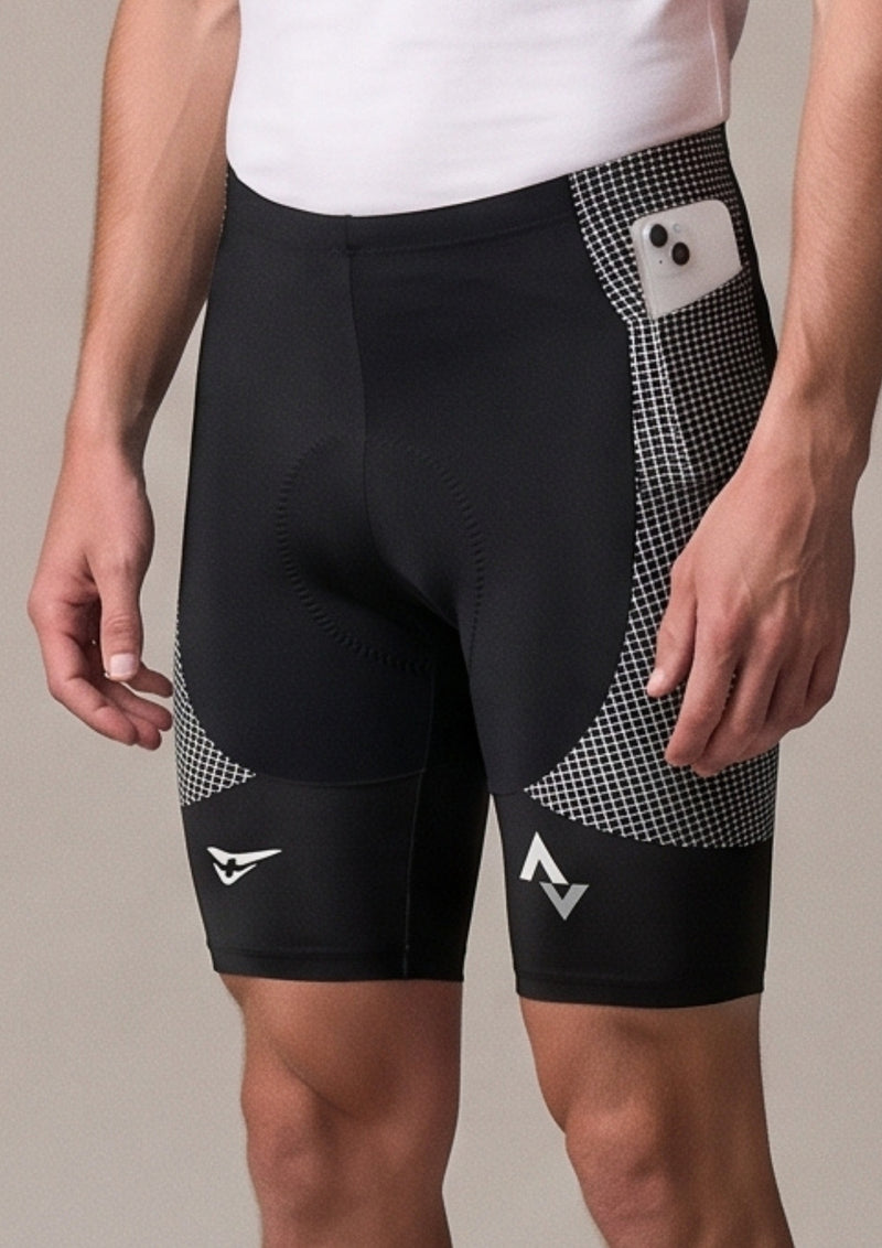 Short de Ciclismo CPM 9D Gel — Preto e Branco