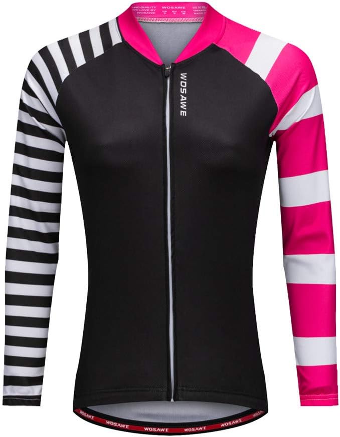 Camisa de ciclismo feminina Wosawe mangas longas