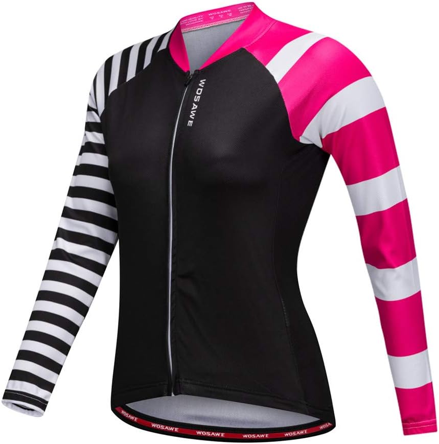 Camisa de ciclismo feminina Wosawe mangas longas