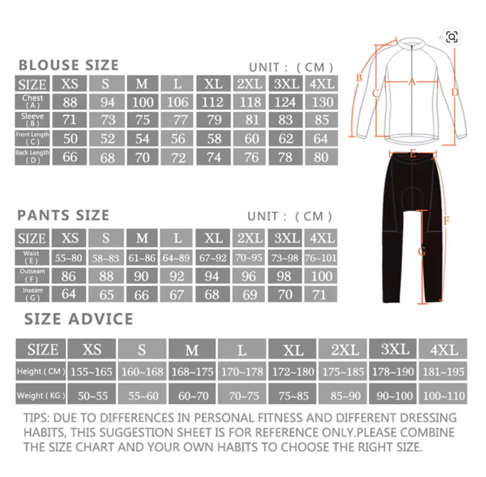 Conjunto Ciclismo Inverno Ralpha Camisa Manga Longa Térmica + Bretelle Longo