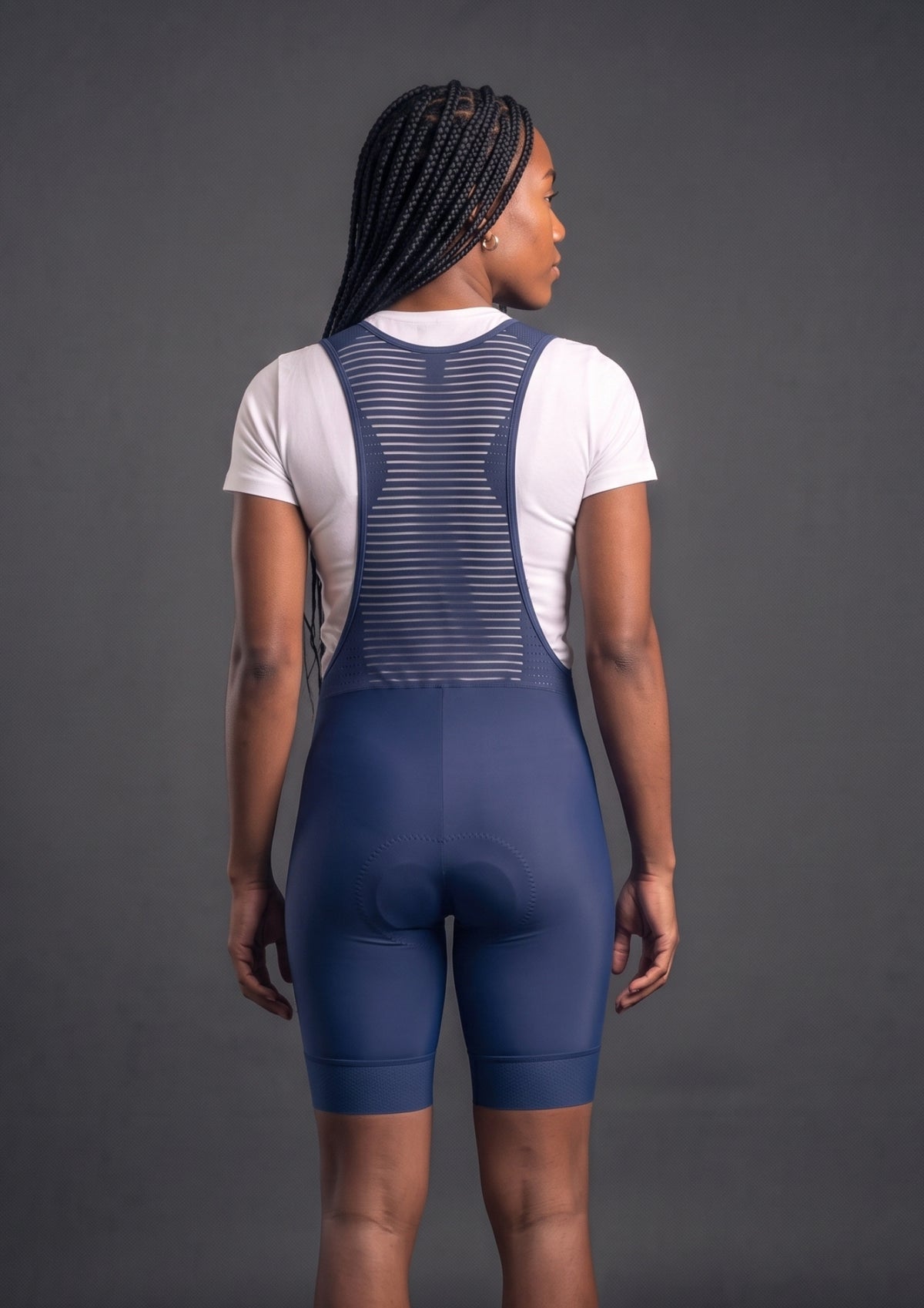 Bretelle feminina Sem Costura Pro azul, costas, estúdio