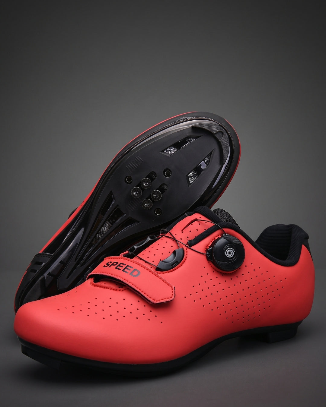 Sapatilha de Ciclismo Speed CPM Giro Velcro — Vermelha