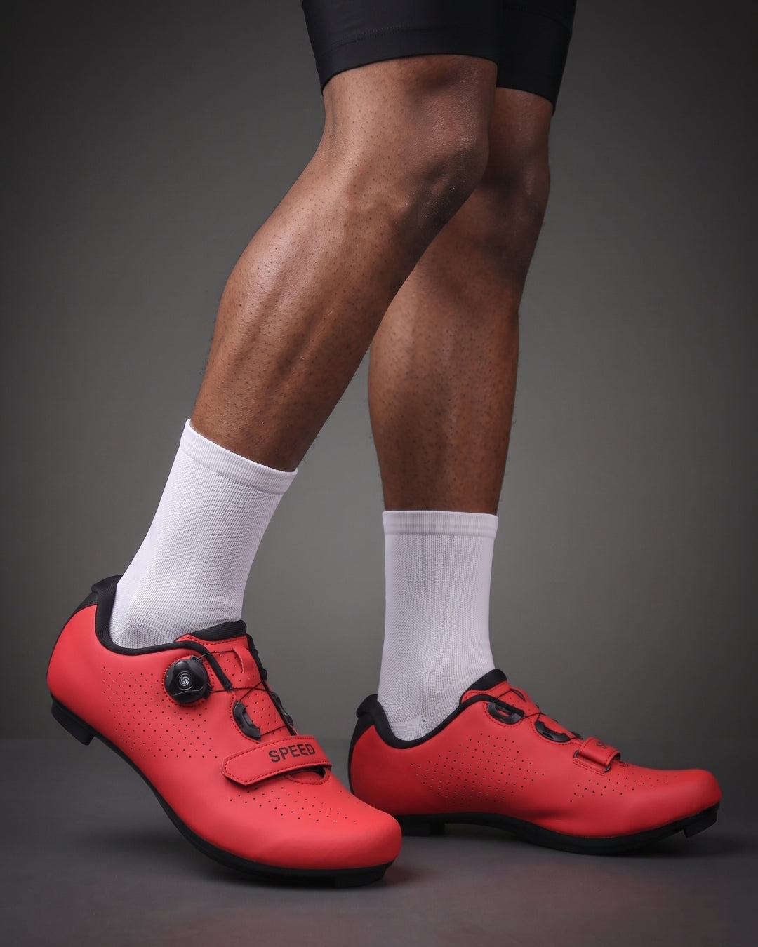 Sapatilha de Ciclismo Speed CPM Giro Velcro — Vermelha