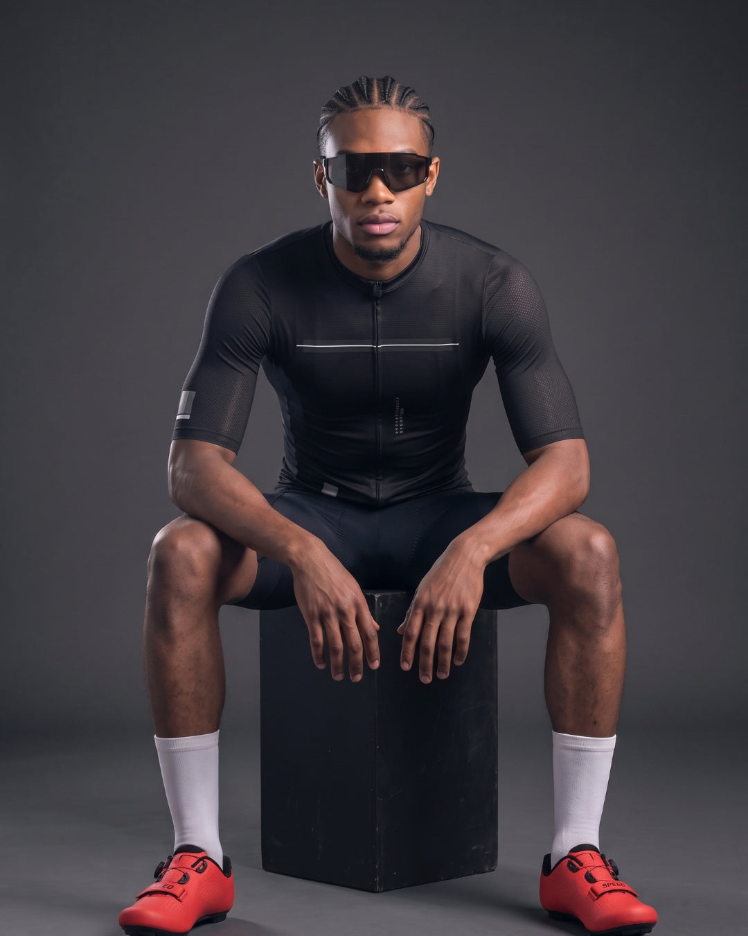 Sapatilha de Ciclismo Speed CPM Giro Velcro — Vermelha