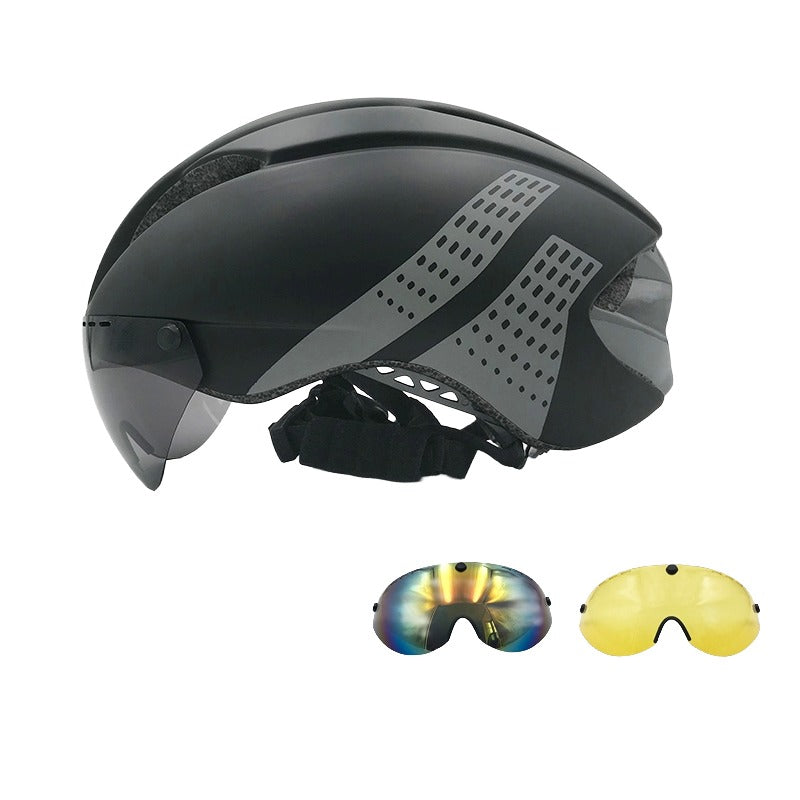 Capacete Ciclismo Aero com 3 Viseiras Magnéticas Intercambiáveis - Contra-Relógio, Triathlon, Speed e TT - 2 Cores