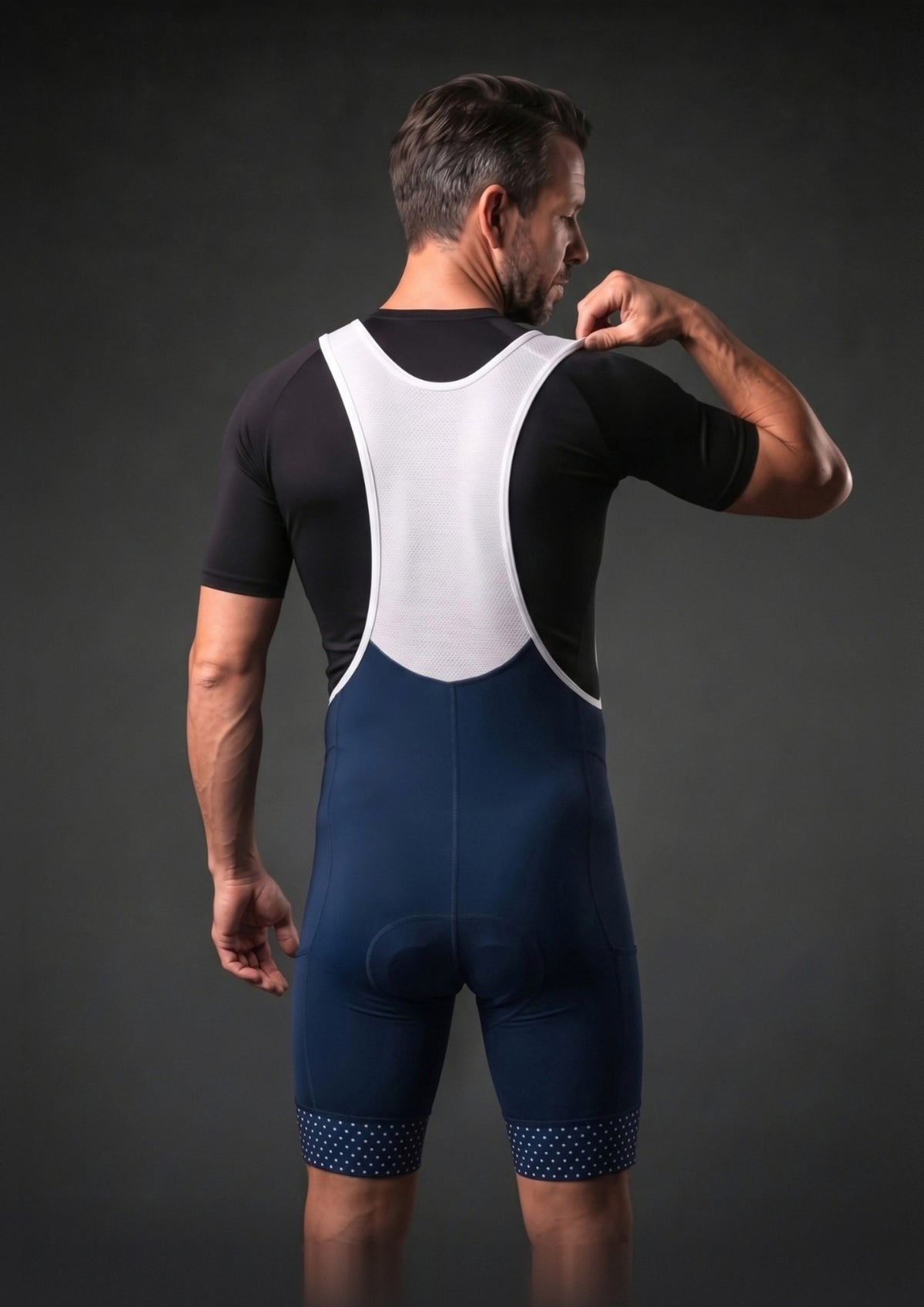 Bretelle de Ciclismo CPM 5D Gel Azul, vista de costas