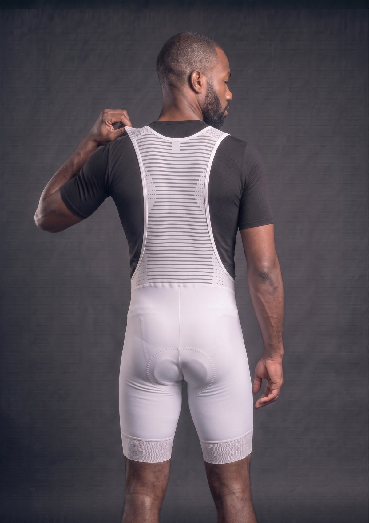 Bretelle de Ciclismo CPM Sem Costura Pro Branco, vista de costas
