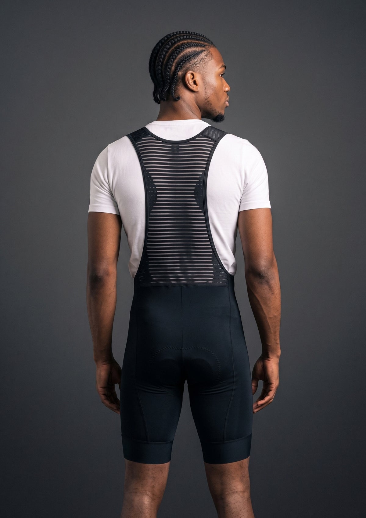 Bretelle de Ciclismo CPM Sem Costura Pro Preto, vista de costas