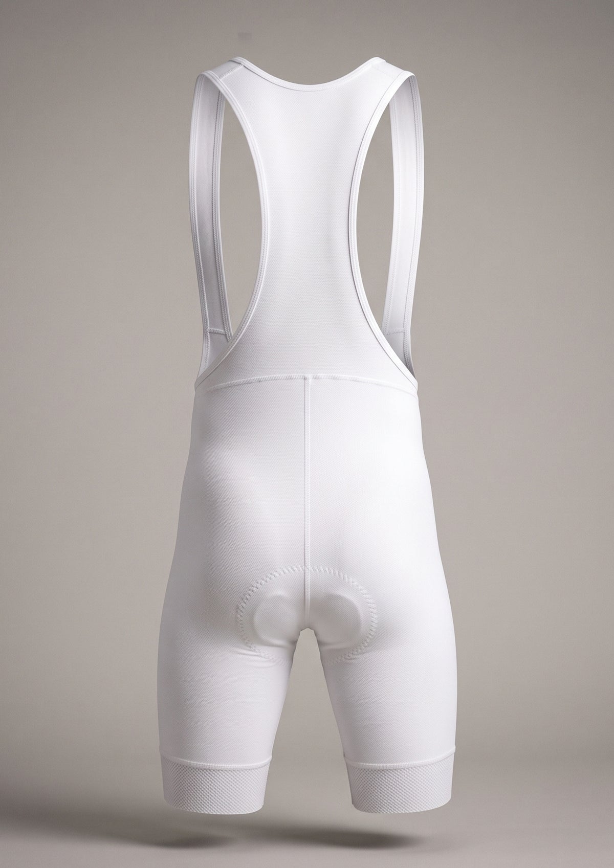 Bretelle de Ciclismo Sem Costura Pro Branco — detalhe badana