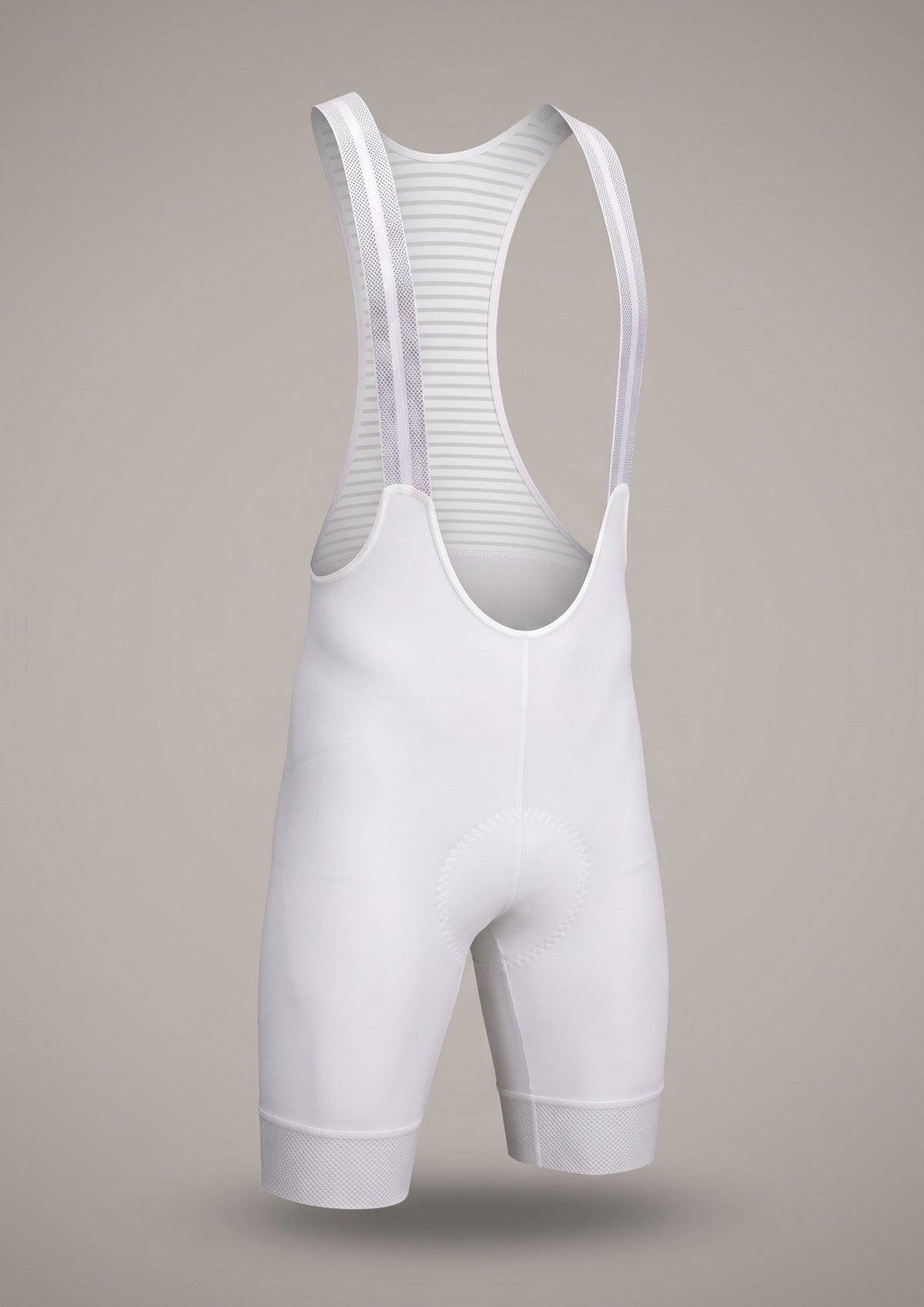 Bretelle de Ciclismo Sem Costura Pro Branco — frente