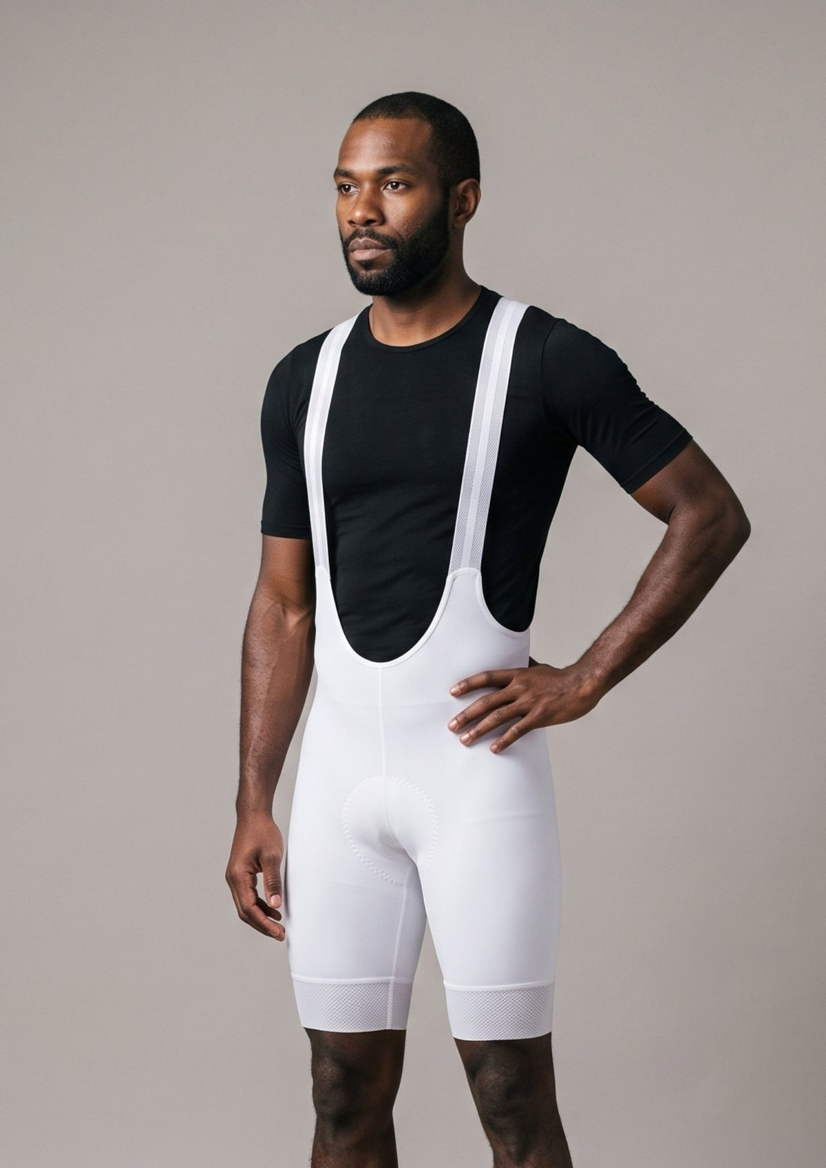 Bretelle de Ciclismo Sem Costura Pro — Branco | Ciclismo Pelo Mundo