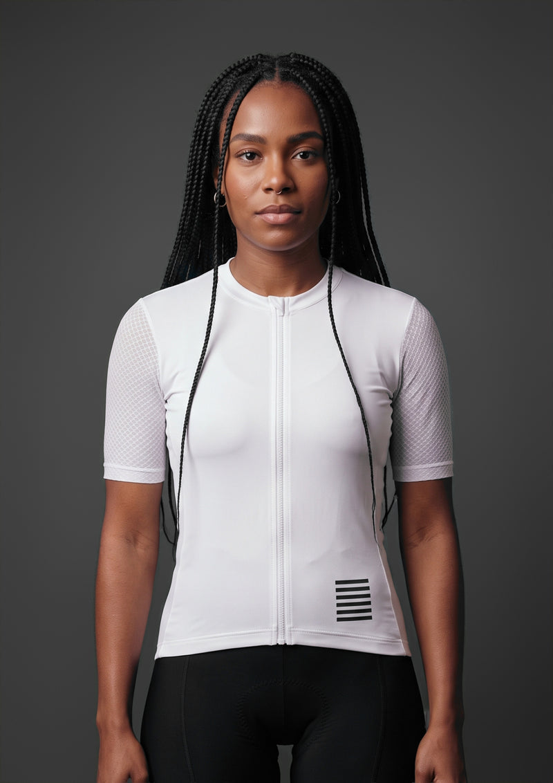 Camisa de Ciclismo Feminina CPM Manga Curta — Branco