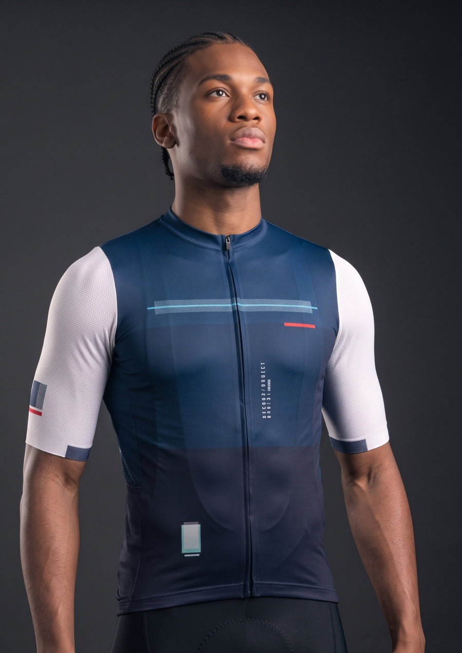 Camisa de Ciclismo CPM Aero Race Azul Marinho, vista de frente