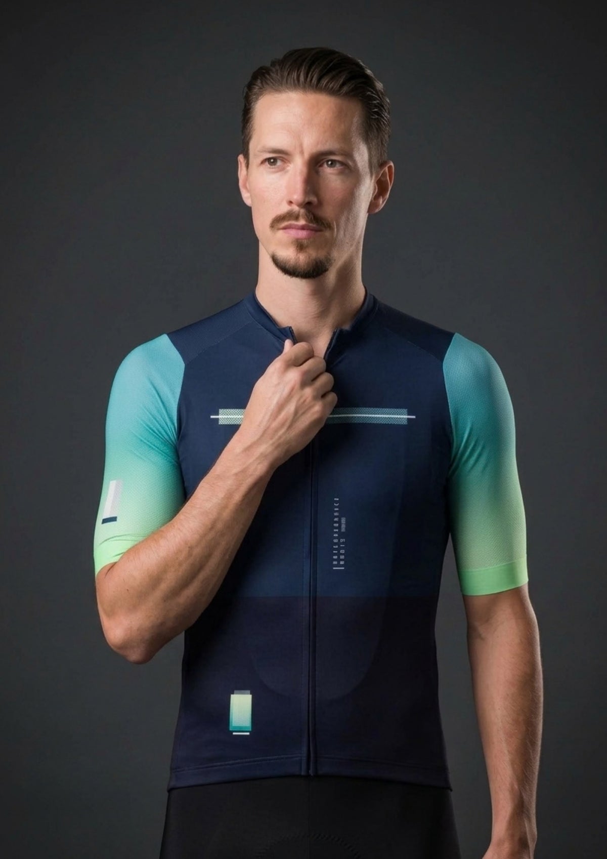 Camisa de Ciclismo CPM Aero Race Verde Petróleo, vista de perfil