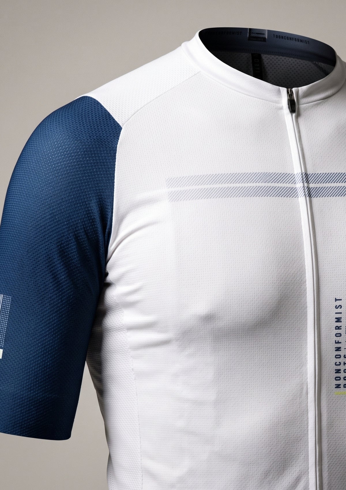 Camisa de Ciclismo Aero Race Branco Grafite — frente