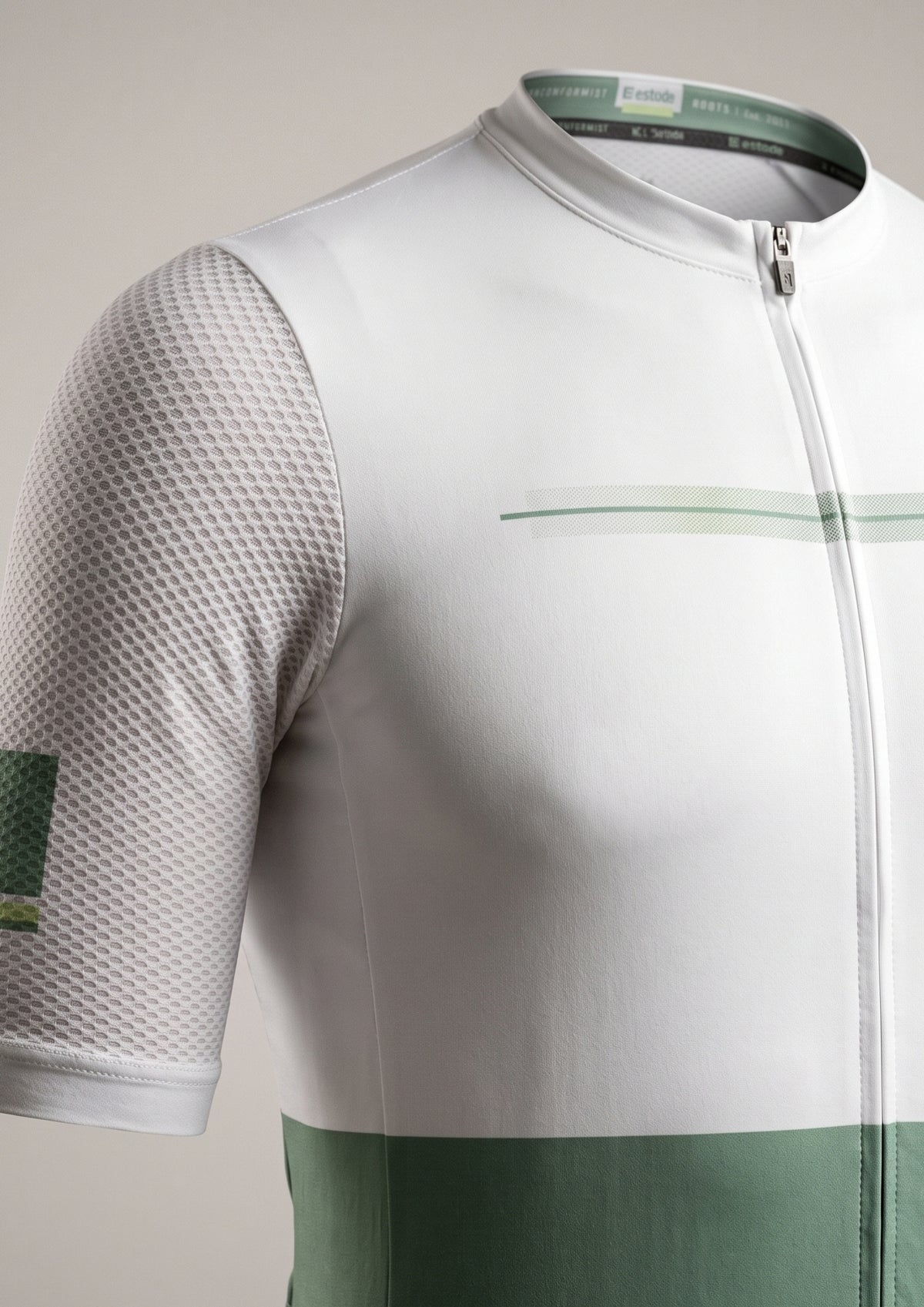 Camisa de Ciclismo Aero Race Branco Verde — frente