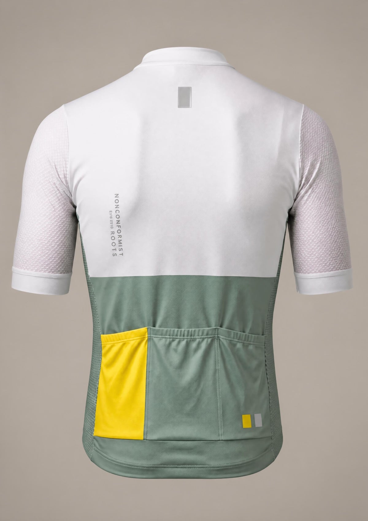 Camisa de Ciclismo Aero Race Branco Verde — costas