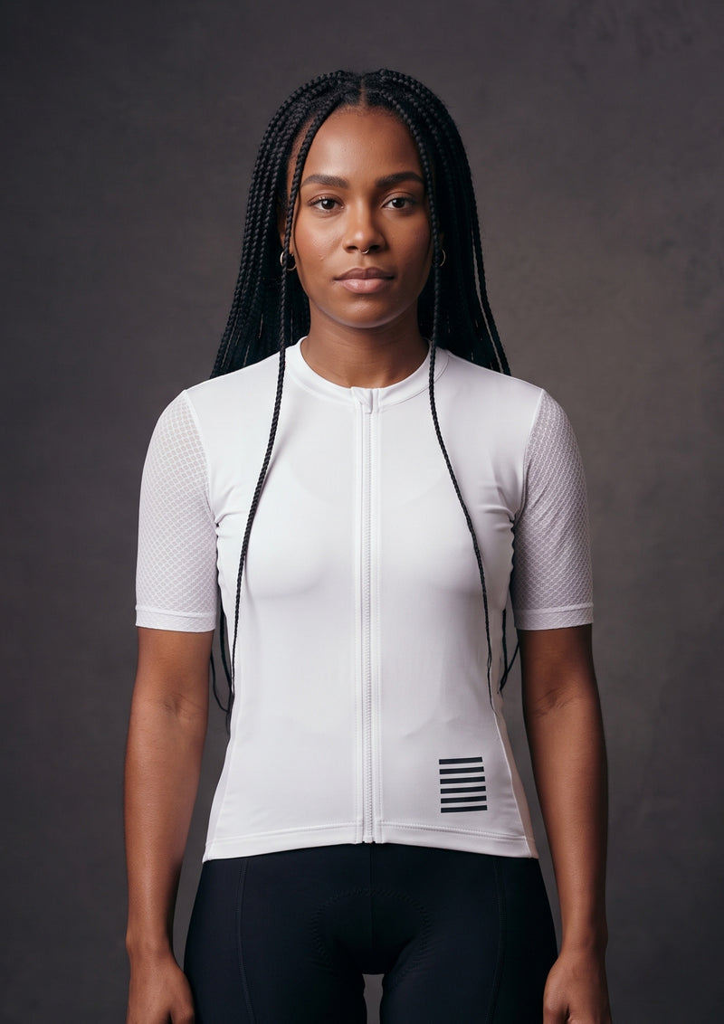 Camisa de Ciclismo Feminina CPM Manga Curta — Branco