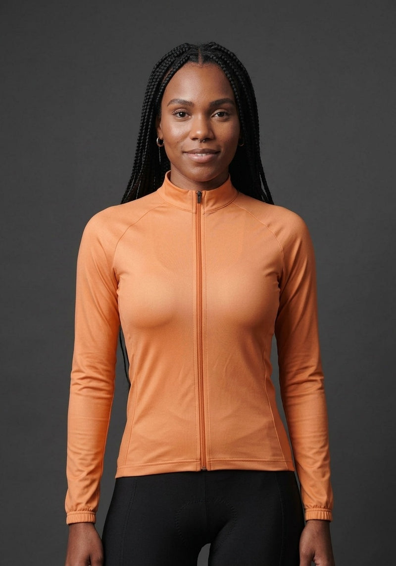Camisa de Ciclismo Feminina CPM Manga Longa — Laranja