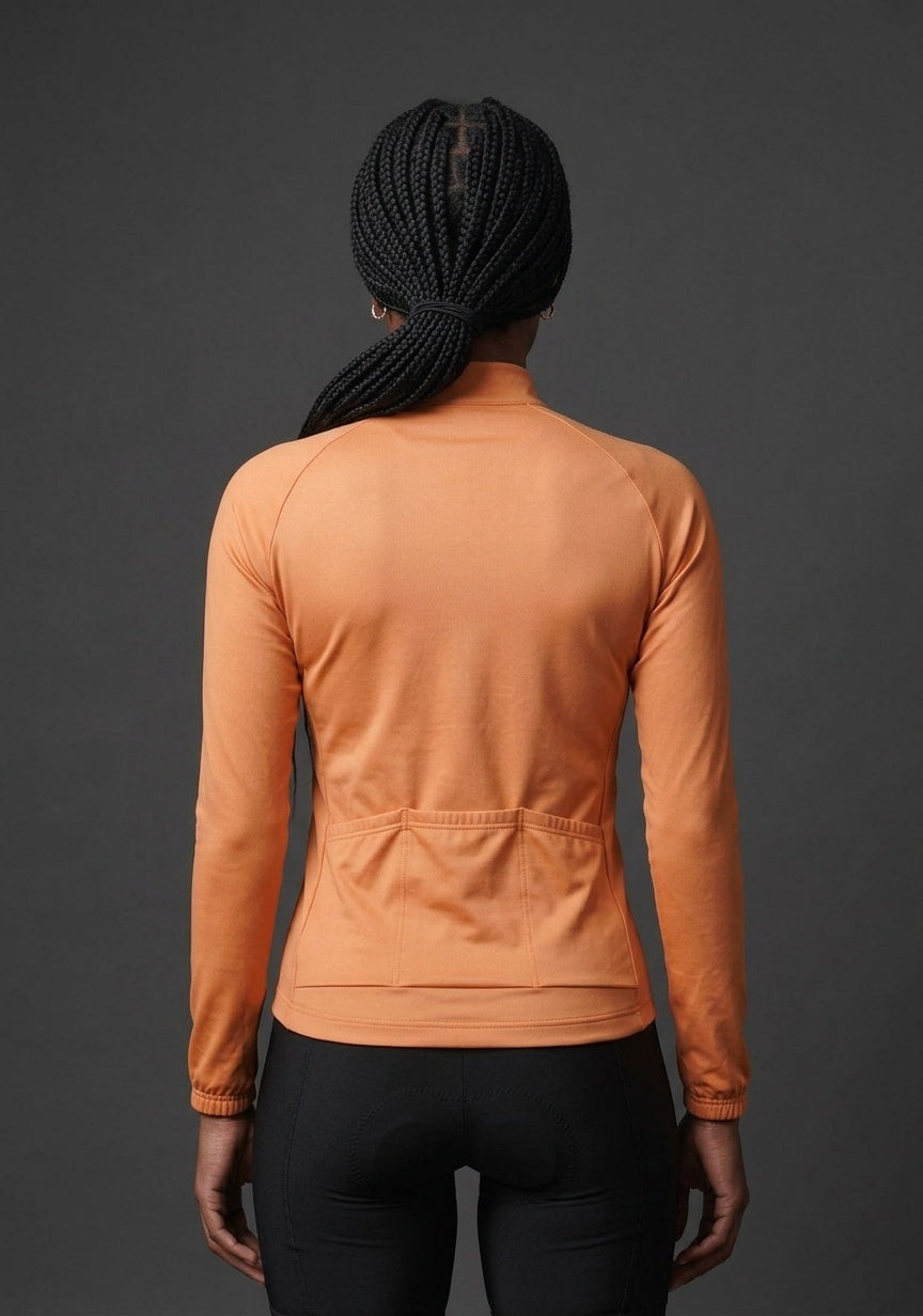 Camisa de Ciclismo Feminina CPM Manga Longa — Laranja