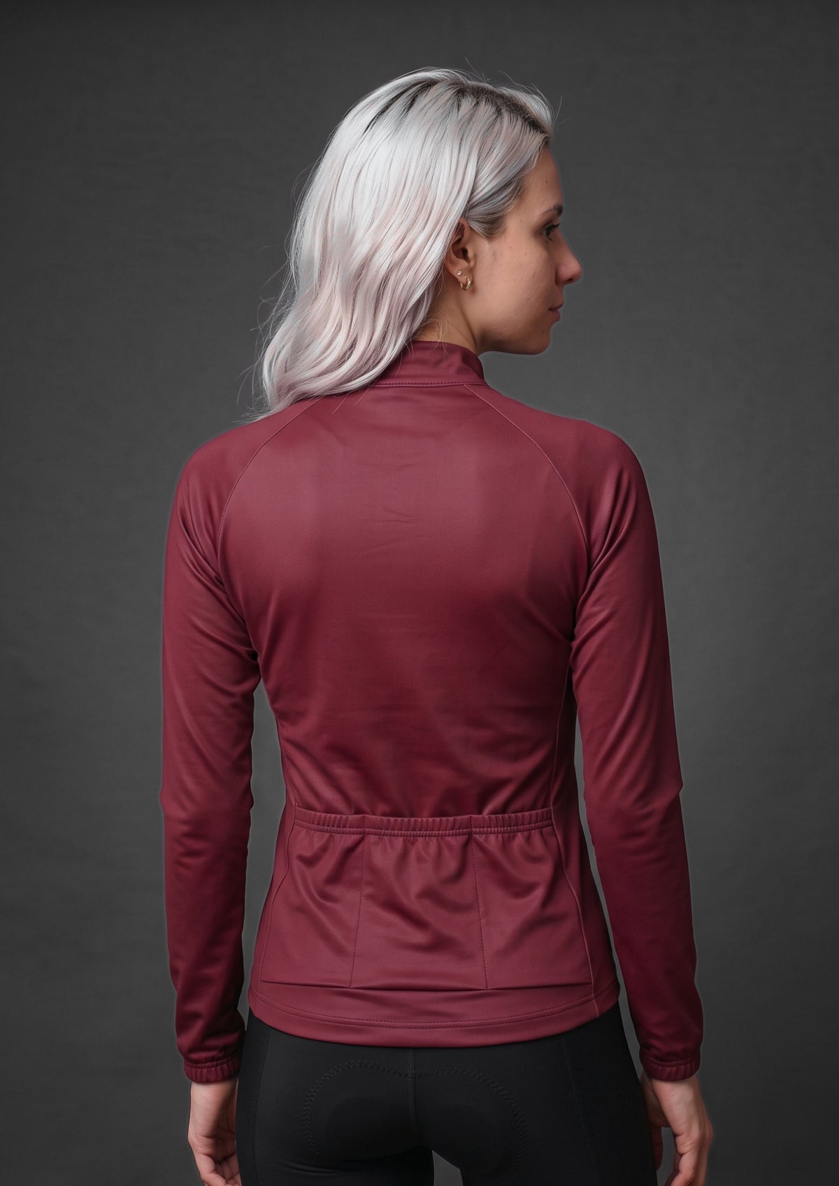 Camisa de Ciclismo Feminina CPM Manga Longa — Vinho