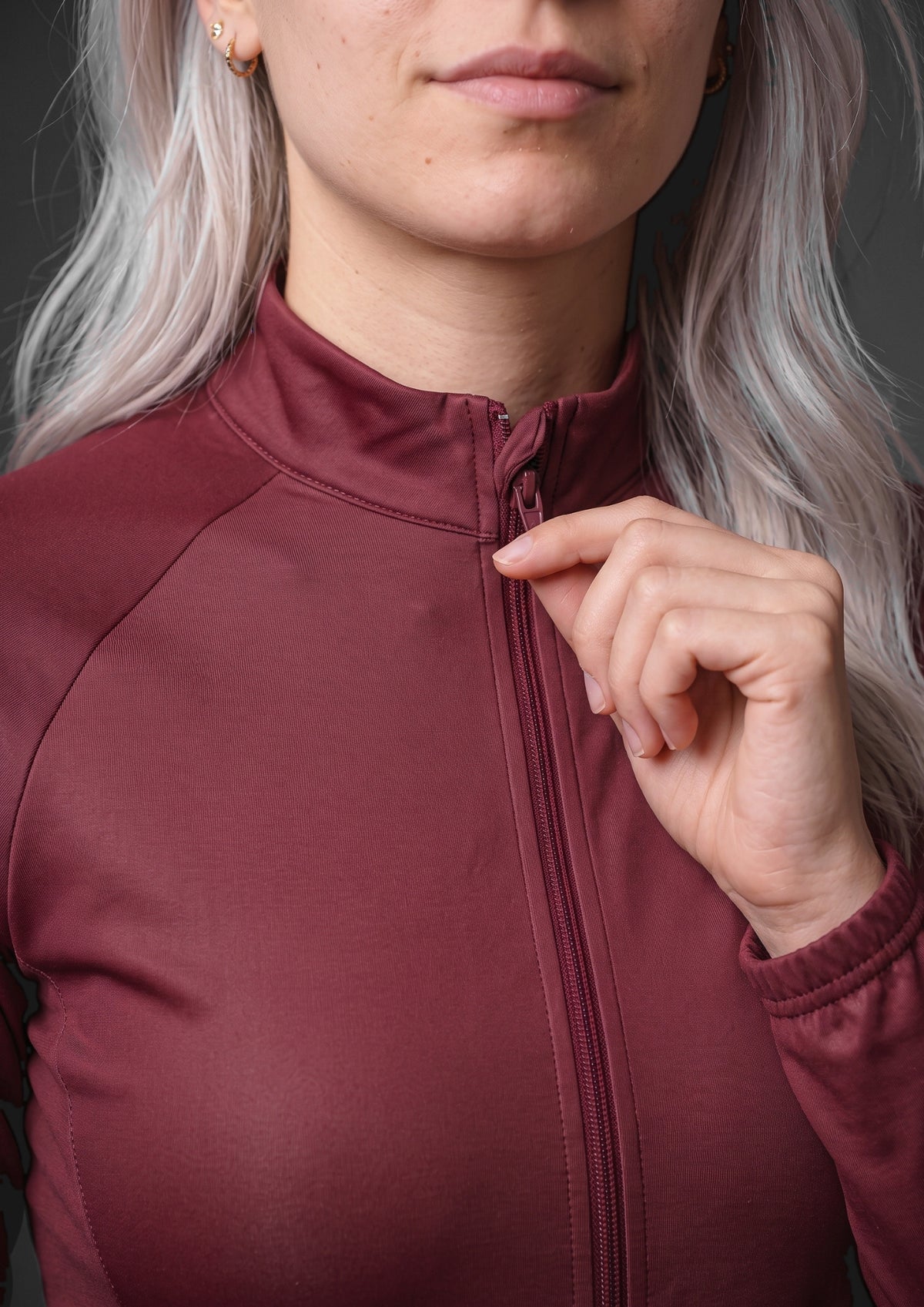 Camisa de Ciclismo Feminina CPM Manga Longa — Vinho