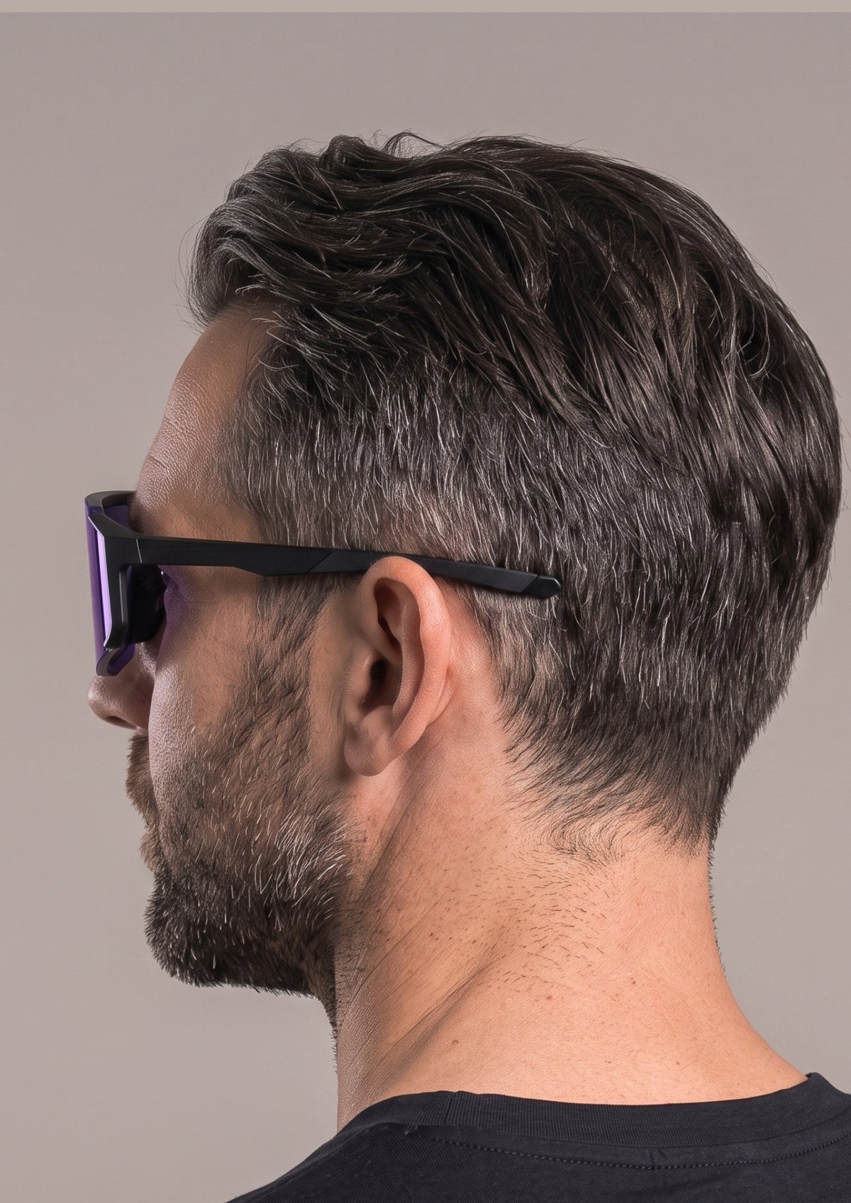 Óculos de Ciclismo UV400 Viseira Preto Roxo — lateral