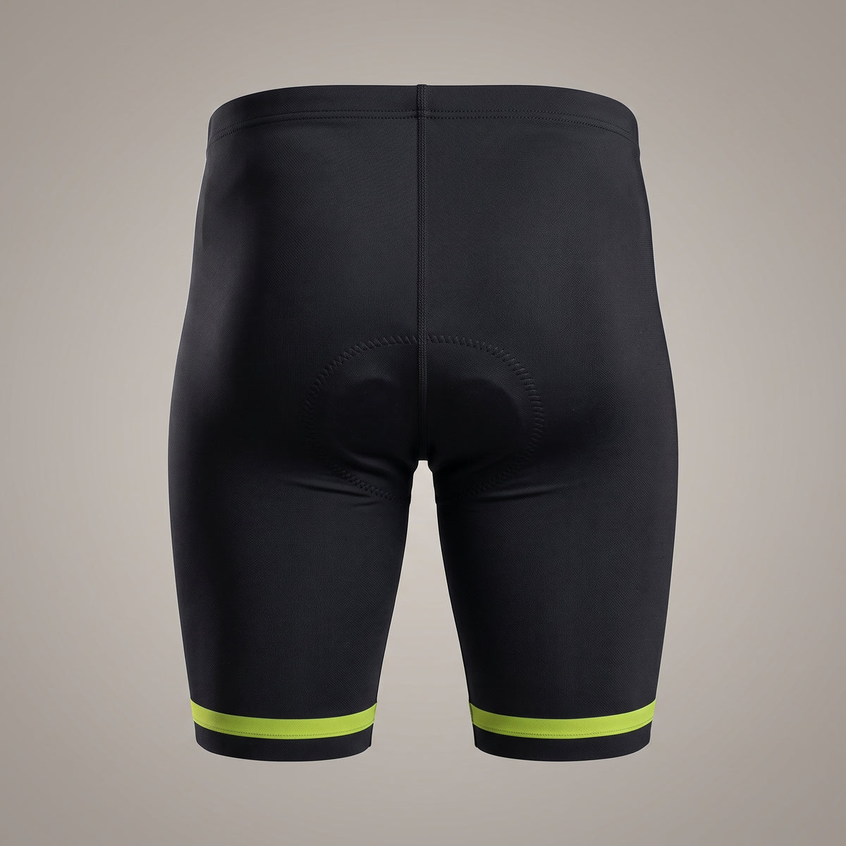 Short de Ciclismo 9D Gel Preto e Verde Lima — detalhe forro