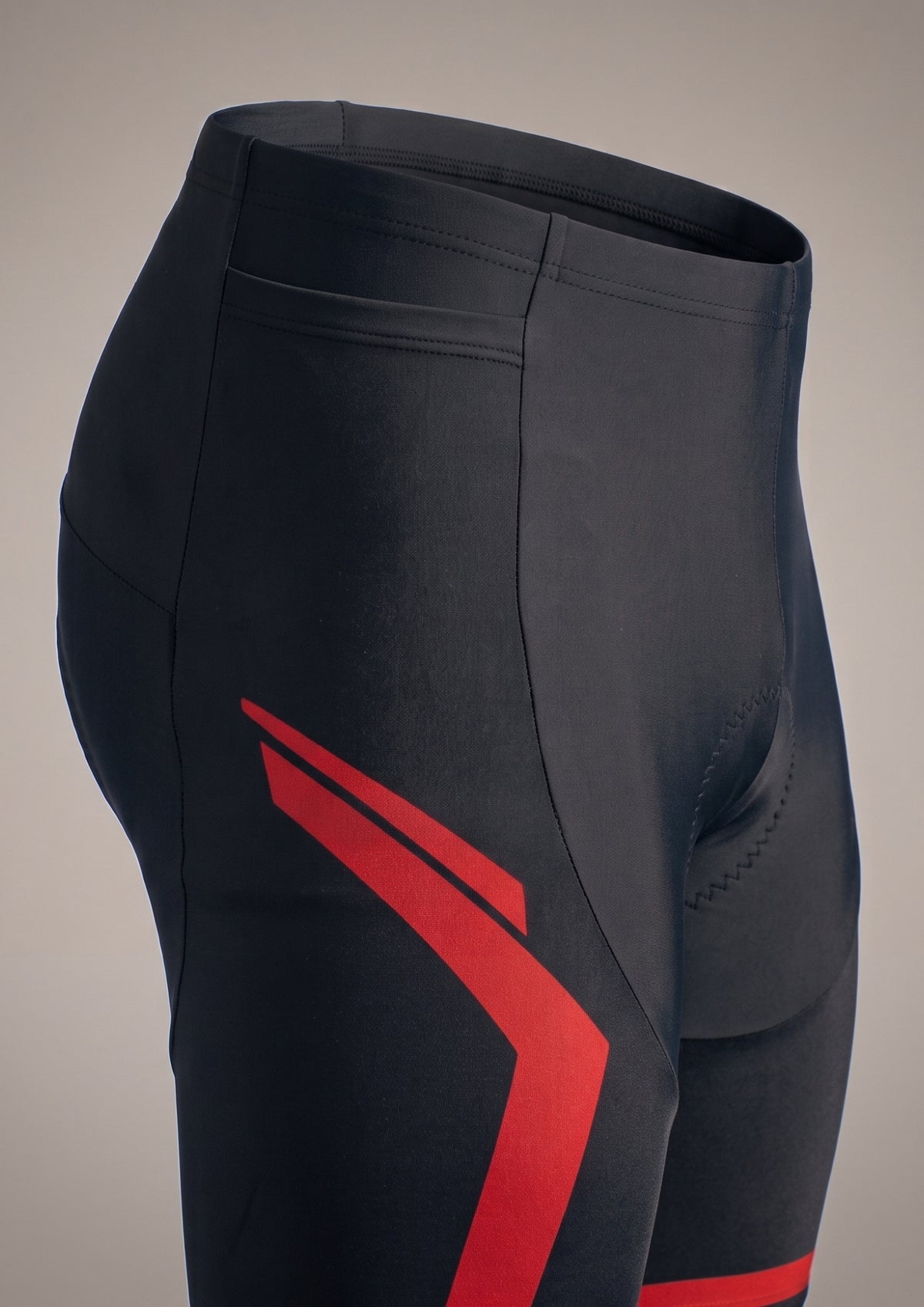 Short de Ciclismo 9D Gel Preto e Vermelho — costas