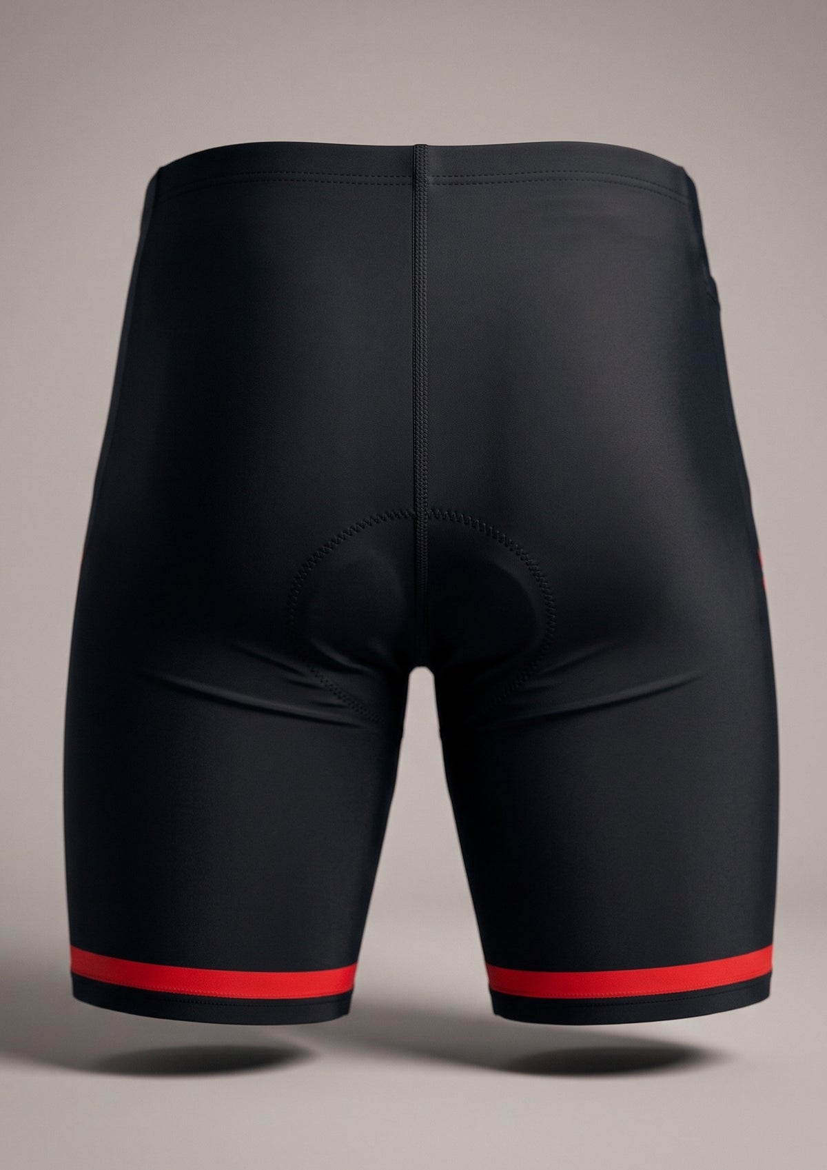 Short de Ciclismo 9D Gel Preto e Vermelho — detalhe forro