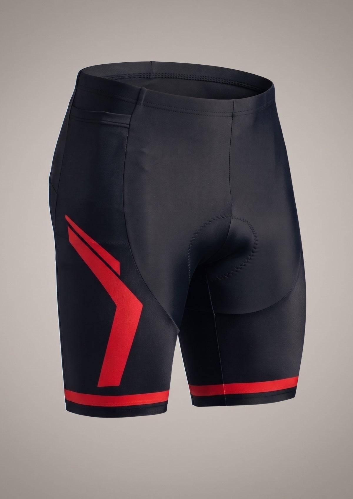 Short de Ciclismo 9D Gel Preto e Vermelho — frente