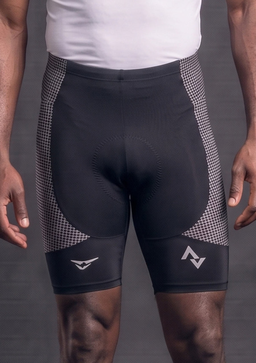 Short de Ciclismo CPM 9D Gel Preto e Branco, detalhe lateral